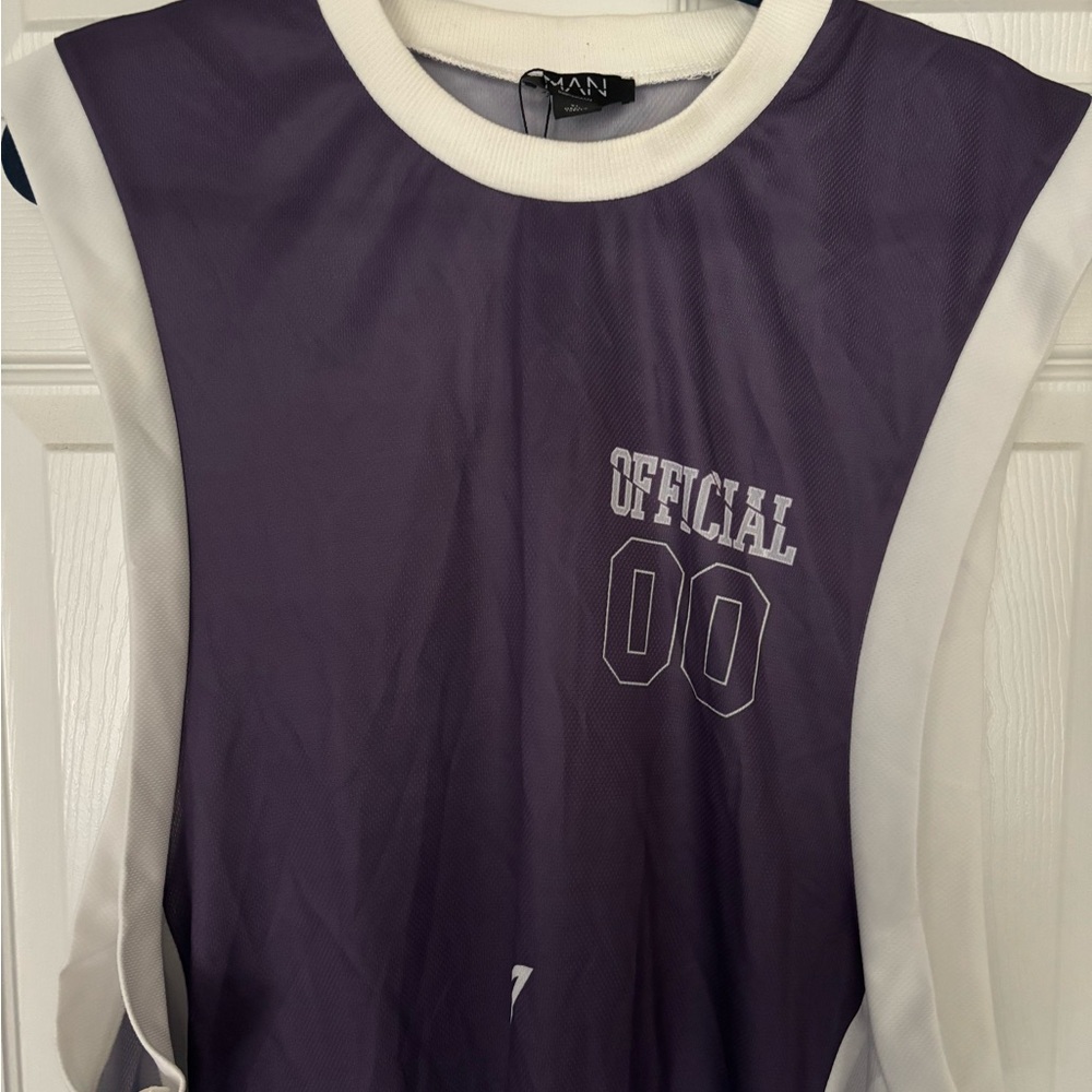 Fashion Nova Purple and White Tank Top